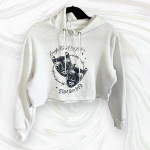 Laugh now cry later time served cropped hoodie